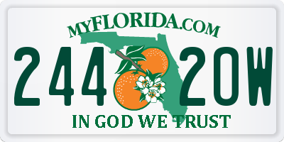 FL license plate 2442OW