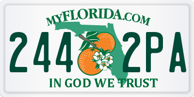 FL license plate 2442PA