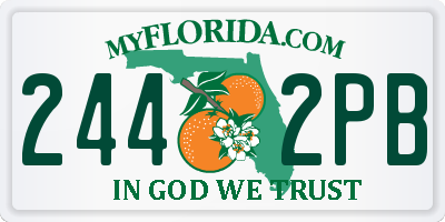 FL license plate 2442PB