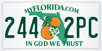 FL license plate 2442PC