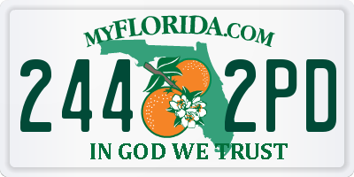 FL license plate 2442PD
