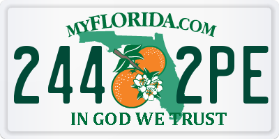 FL license plate 2442PE