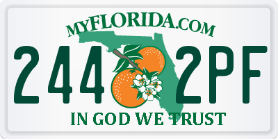 FL license plate 2442PF