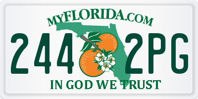 FL license plate 2442PG