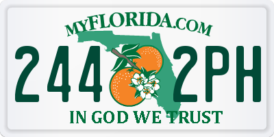FL license plate 2442PH