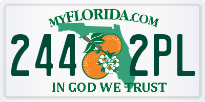 FL license plate 2442PL