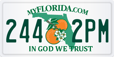 FL license plate 2442PM