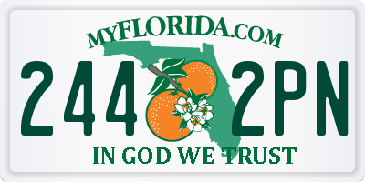 FL license plate 2442PN