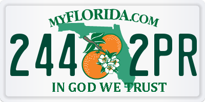 FL license plate 2442PR