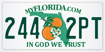 FL license plate 2442PT