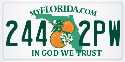 FL license plate 2442PW