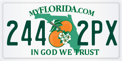 FL license plate 2442PX