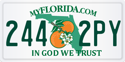 FL license plate 2442PY