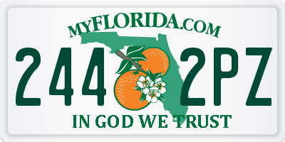 FL license plate 2442PZ