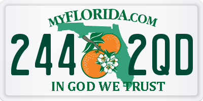 FL license plate 2442QD