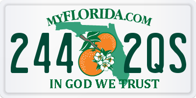 FL license plate 2442QS