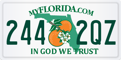 FL license plate 2442QZ