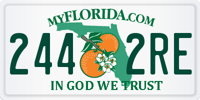 FL license plate 2442RE