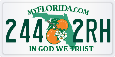 FL license plate 2442RH