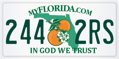 FL license plate 2442RS