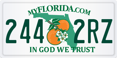 FL license plate 2442RZ