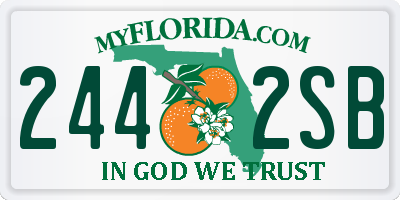 FL license plate 2442SB