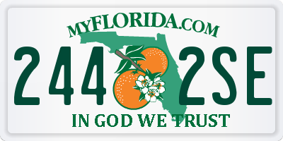 FL license plate 2442SE