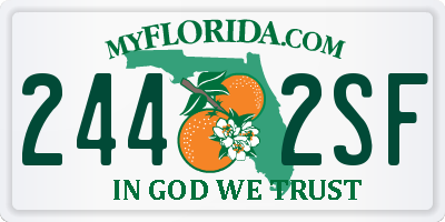 FL license plate 2442SF