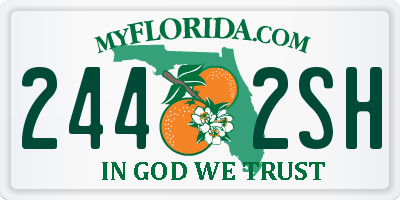 FL license plate 2442SH