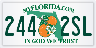 FL license plate 2442SL
