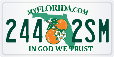 FL license plate 2442SM