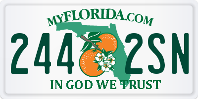 FL license plate 2442SN