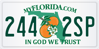 FL license plate 2442SP