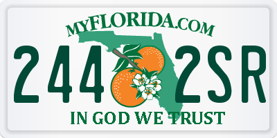FL license plate 2442SR