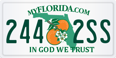 FL license plate 2442SS