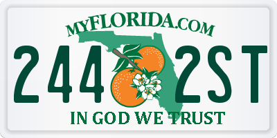 FL license plate 2442ST