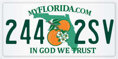 FL license plate 2442SV