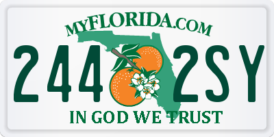 FL license plate 2442SY