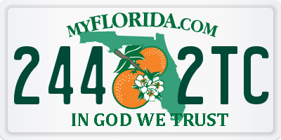 FL license plate 2442TC
