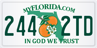 FL license plate 2442TD