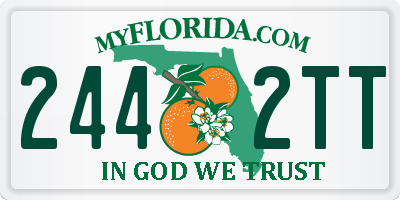 FL license plate 2442TT