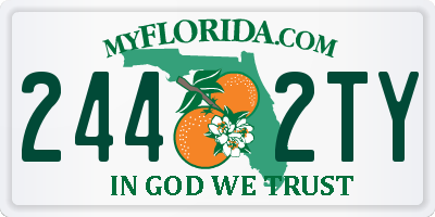 FL license plate 2442TY