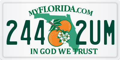 FL license plate 2442UM