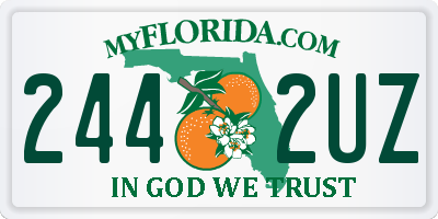 FL license plate 2442UZ