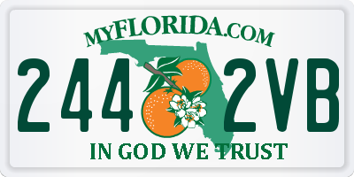 FL license plate 2442VB