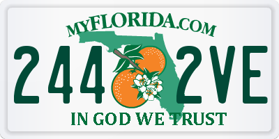 FL license plate 2442VE