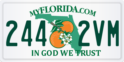 FL license plate 2442VM