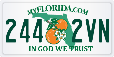 FL license plate 2442VN