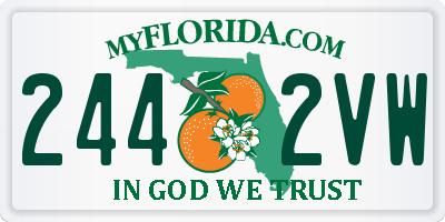 FL license plate 2442VW
