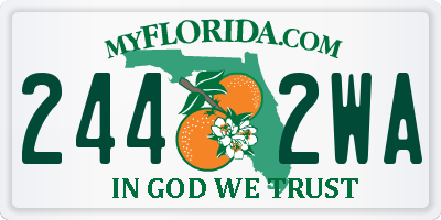FL license plate 2442WA